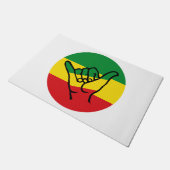 Shaka Hand With Reggae Colors Deurmat (Schuin)