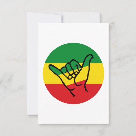 Shaka Hand With Reggae Colors Kaart (Voorkant)