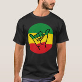 Shaka Hand With Reggae Colors T-shirt (Voorkant)