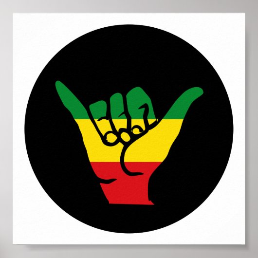 Shaka Hands met Reggae Colors Poster (Voorkant)
