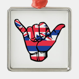 Shaka Hawaïaanse vlag Metalen Ornament