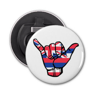 Shaka Hawaii Flag Button Flesopener
