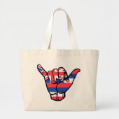 Shaka Hawaii Flag Grote Tote Bag (Voorkant)