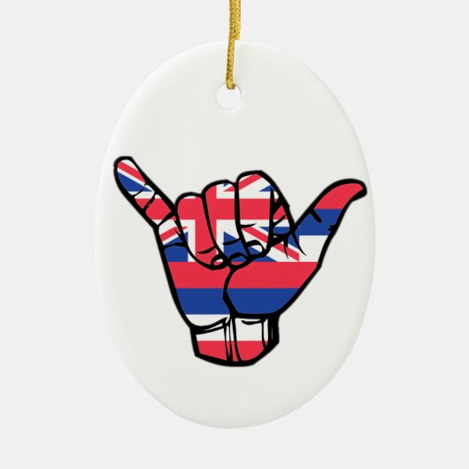 Shaka Hawaii Flag Keramisch Ornament (Voorkant)