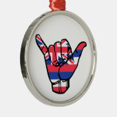 Shaka Hawaii Flag Metalen Ornament (Rechts)