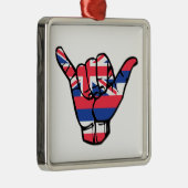 Shaka Hawaii Flag Metalen Ornament (Rechts)