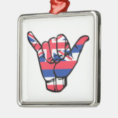 Shaka Hawaii Flag Metalen Ornament (Links)