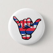 Shaka Hawaii Flag Ronde Button 5,7 Cm (Voorkant)