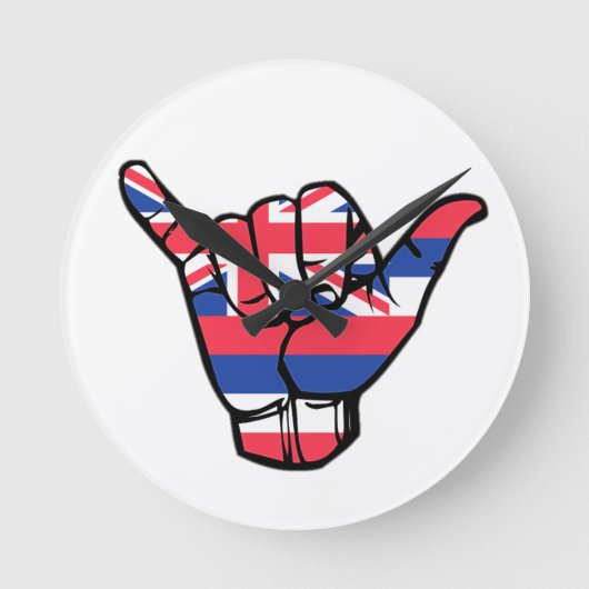 Shaka Hawaii Flag Ronde Klok (Voorkant)