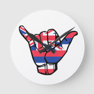 Shaka Hawaii Flag Ronde Klok