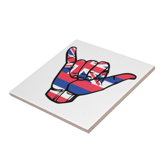 Shaka Hawaii Flag Tegeltje (Zijkant)