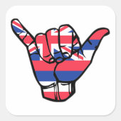 Shaka Hawaii Flag Vierkante Sticker (Voorkant)