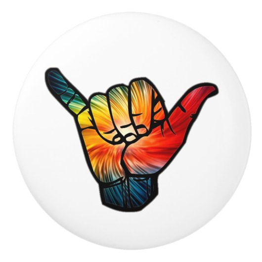 Shaka Rainbow Keramische Knop (Voorkant)