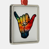 Shaka Rainbow Metalen Ornament (Rechts)
