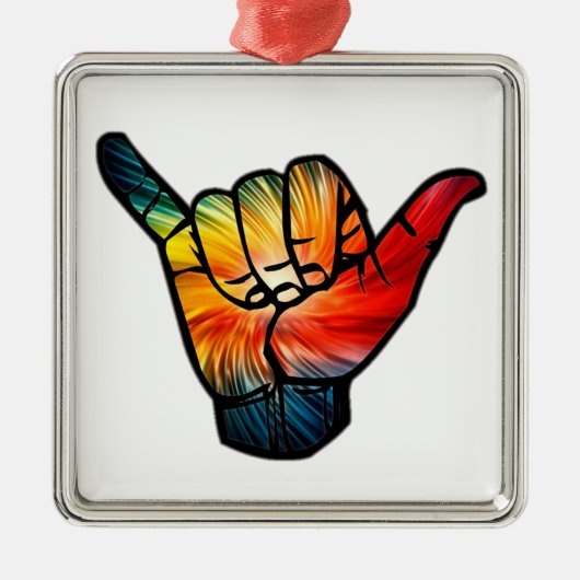 Shaka Rainbow Metalen Ornament (Voorkant)