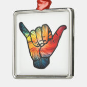 Shaka Rainbow Metalen Ornament (Links)