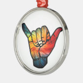 Shaka Rainbow Metalen Ornament (Links)