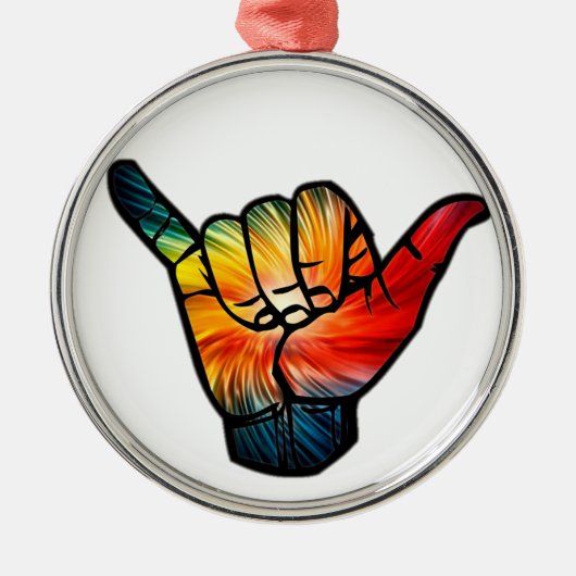 Shaka Rainbow Metalen Ornament (Voorkant)
