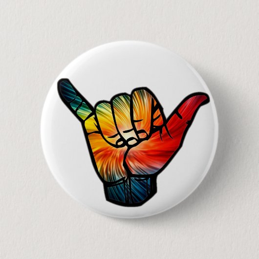 Shaka Rainbow Ronde Button 5,7 Cm (Voorkant)