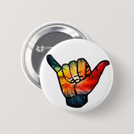 Shaka Rainbow Ronde Button 5,7 Cm (Voorkant /achterkant)