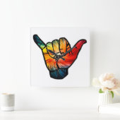 Shaka Rainbow Vierkante Klok (Huis)