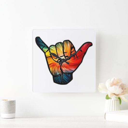 Shaka Rainbow Vierkante Klok (Huis)