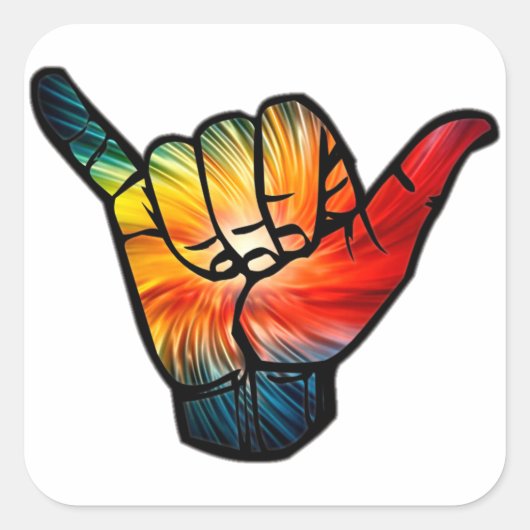 Shaka Rainbow Vierkante Sticker (Voorkant)