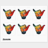 Shaka Rainbow Vierkante Sticker (Vel)