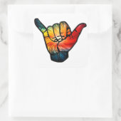Shaka Rainbow Vierkante Sticker (Tas)
