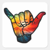 Shaka Rainbow Vierkante Sticker (Voorkant)