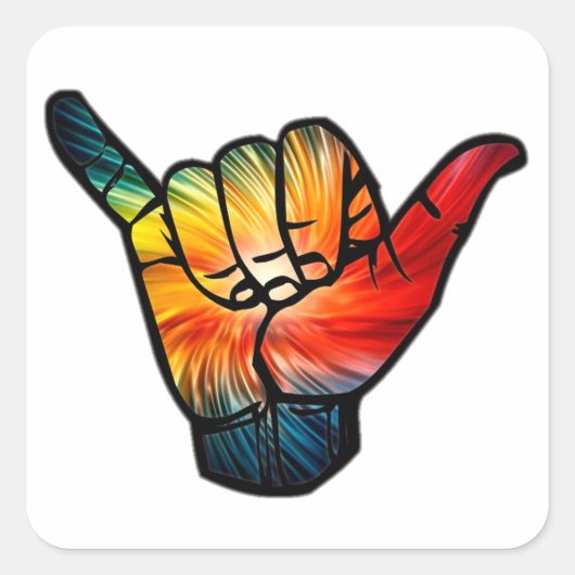 Shaka Rainbow Vierkante Sticker (Voorkant)