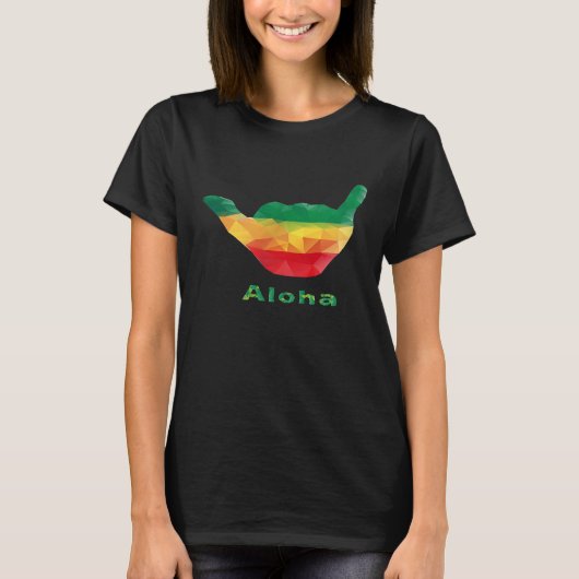 Shaka Rasta Aloha Polygon Graphic T-shirt (Voorkant)