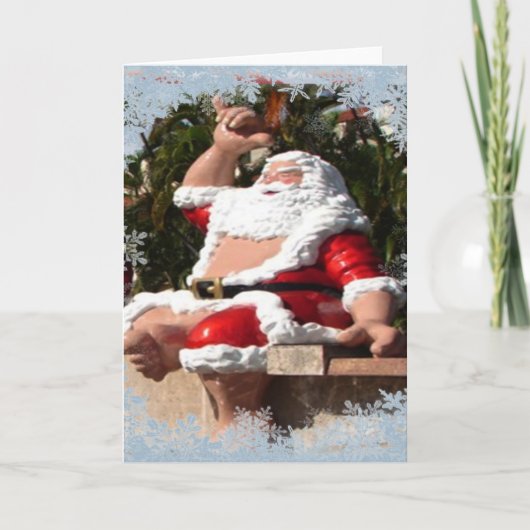 Shaka Santa Claus Feestdagen Kaart (Voorkant)