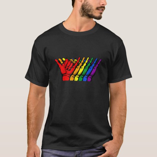 Shaka Sign Lgbt Bisexual Pride Month Lgbt Flag T-shirt (Voorkant)