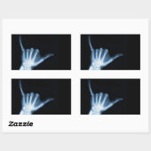 Shaka Sign X-Ray (Hang los) Rechthoekige Sticker (Vel)