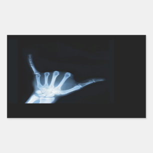 Shaka Sign X-Ray (Hang los) Rechthoekige Sticker