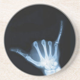 Shaka Sign X-Ray (Hang los) Zandsteen Onderzetter