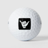 Shaka Sign zwart Golfballen (Voorkant)