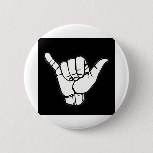 Shaka Sign zwart Ronde Button 5,7 Cm (Voorkant)
