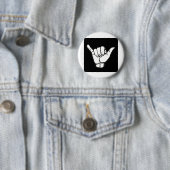 Shaka Sign zwart Ronde Button 5,7 Cm (In situ)