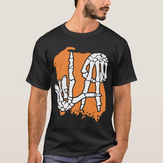 Shaka Skull Hand Sign | Skeleton Rock T-shirt (Voorkant)