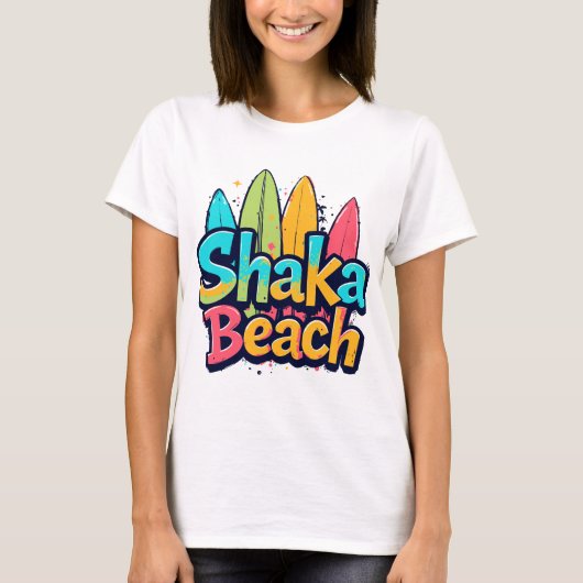 Shaka strand t-shirt (Voorkant)