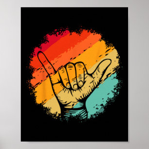 Shaka surfen strand kleding ontwerp surfer begroet poster