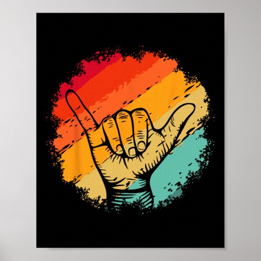 Shaka surfen strand kleding ontwerp surfer begroet poster (Voorkant)