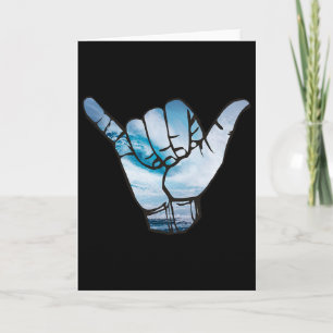 Shaka T-shirt Oceaan Surfen Golf Surfer Hawaï Han Kaart