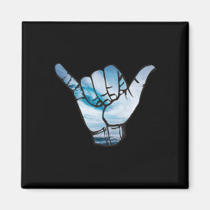 Shaka T-shirt Oceaan Surfen Golf Surfer Hawaï Han Magneet