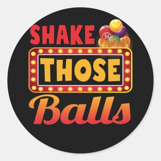 Shake die Balls Bingo Design Casino Gambling Ronde Sticker (Voorkant)