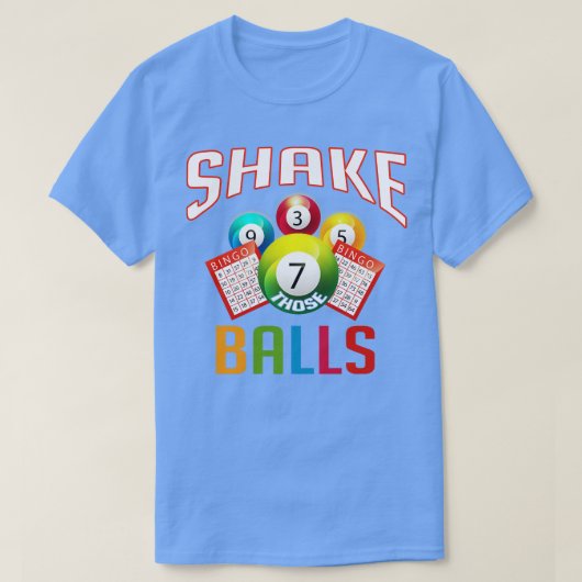 Shake Die Balls Funny Bingo T-shirt (Design voorkant)