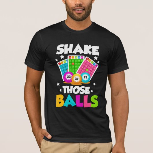 Shake Die Balls Funny Bingo T-shirt (Voorkant)