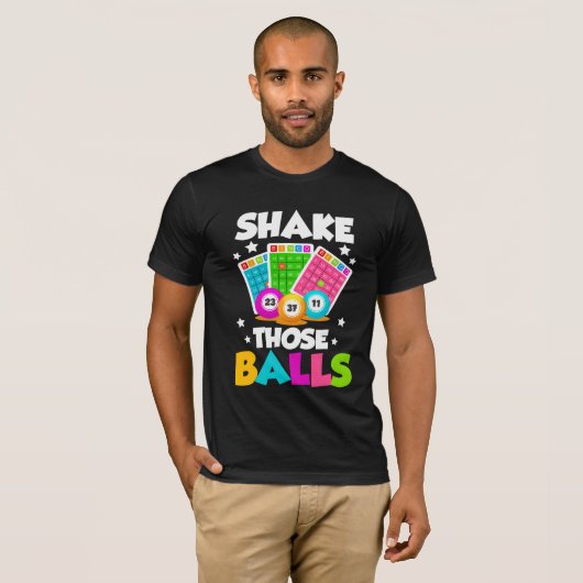 Shake Die Balls Funny Bingo T-shirt (Voorkant volledig)